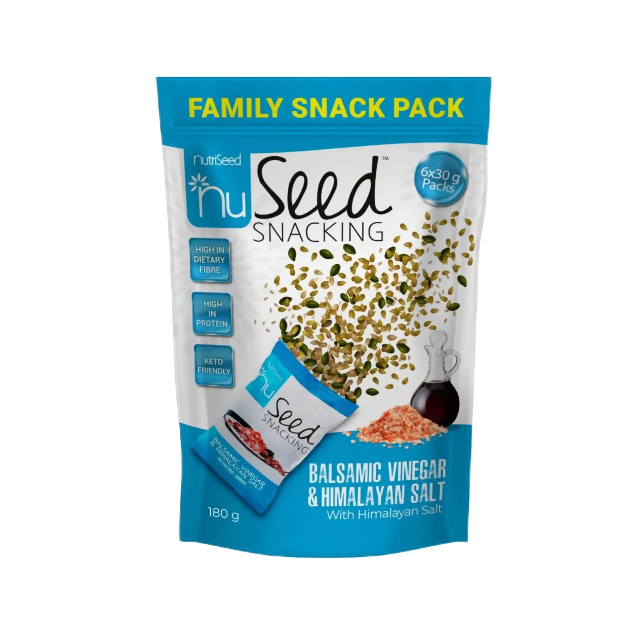 NuSeed Himalayan Salt & Balsamic Vinegar Roasted Seeds - Family Pack