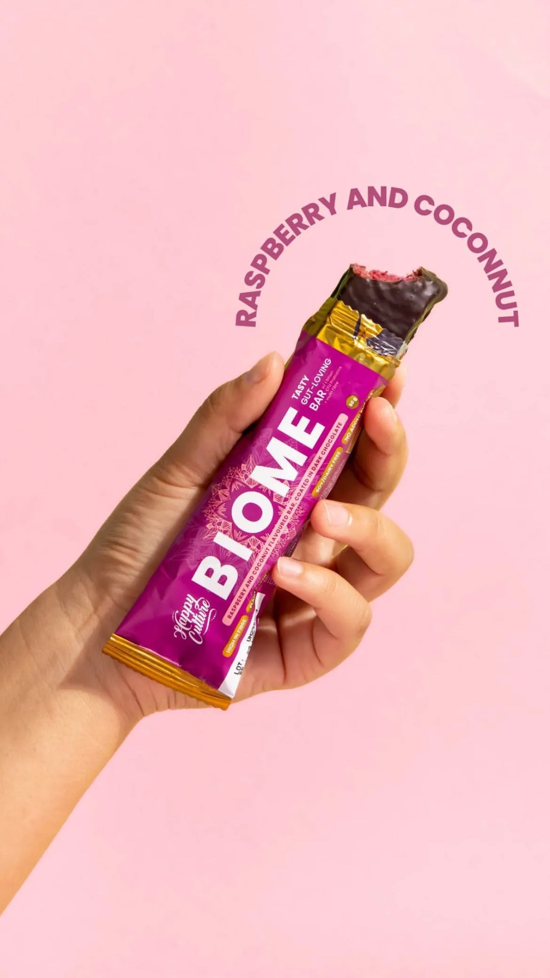 BIOME BARS 50g - Raspberry and Coconut